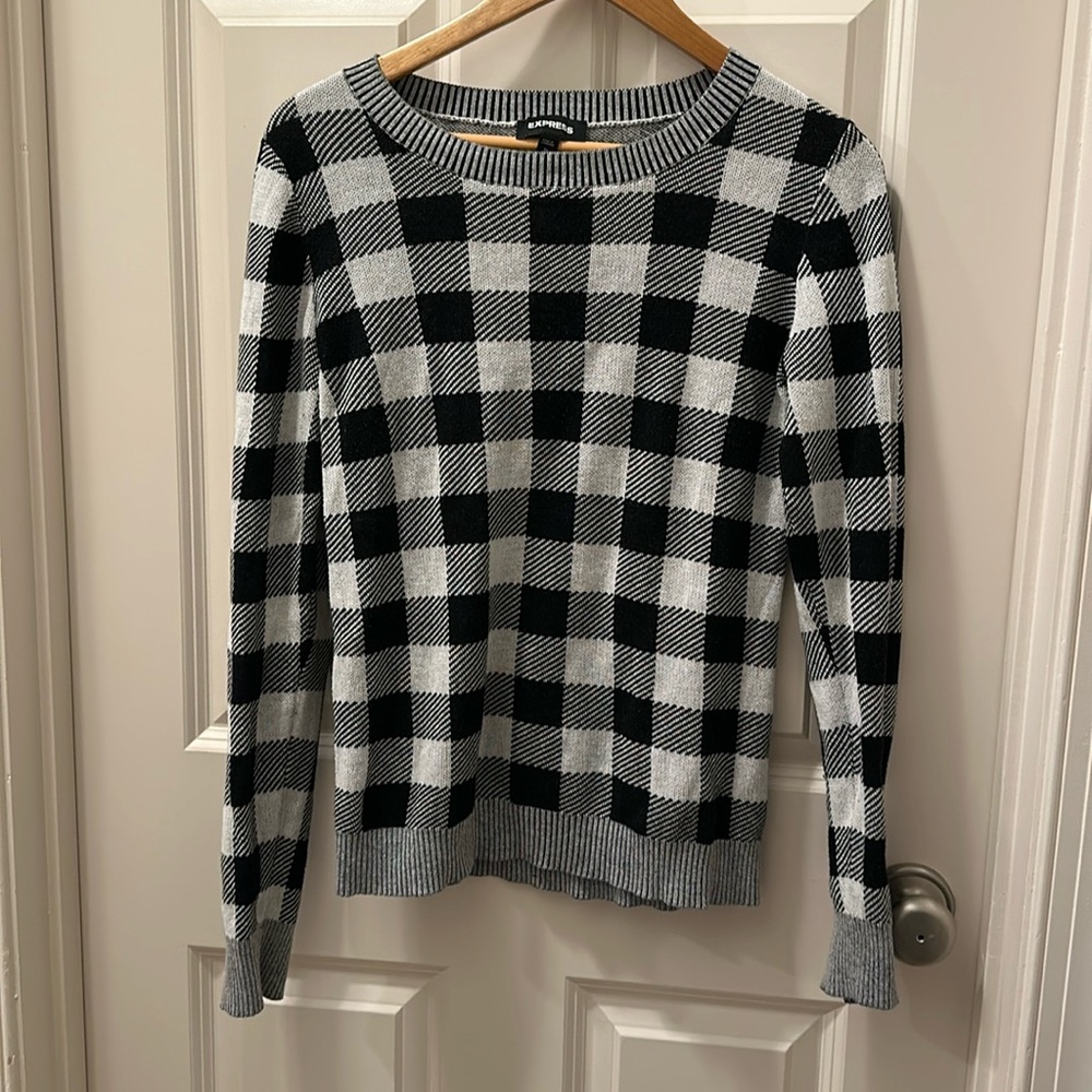 Express Black and Light Gray Sweater Size Medium